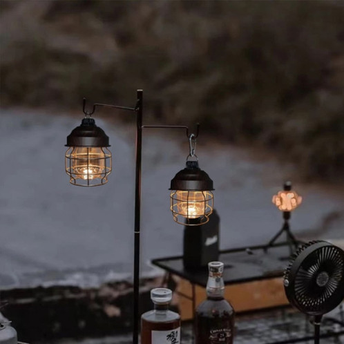 Lampe portative de camping en plein air avec mousqueton, couleur : noir SH5702595-08