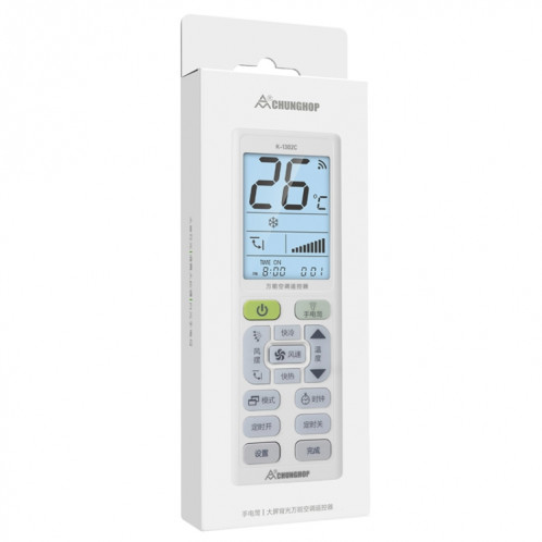 CHUNGHOP K-1302E Veilleuse Grand Écran Batterie Télécommande Universelle pour Climatiseur SC62621556-07