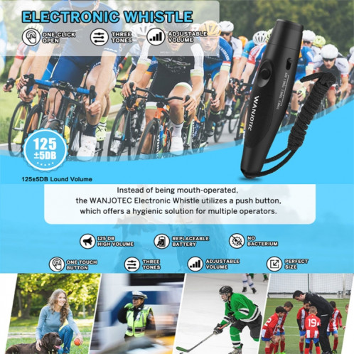 WANJOTEC EW001 Sifflet électronique d'entraîneur d'arbitre d'entraînement extérieur à grand volume, couleur : bleu SW53031880-09