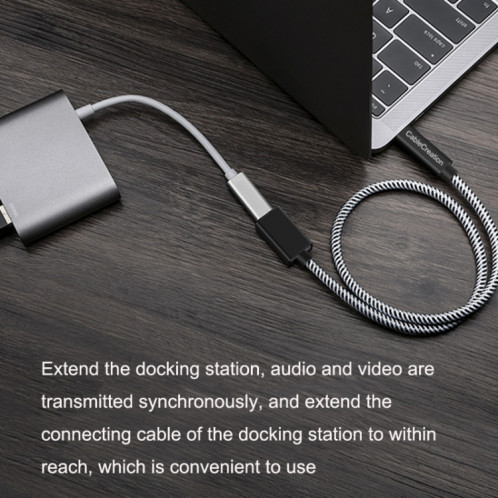 CC0316 0,3 m Type-C / USB-C Câble d'extension mâle à femelle Câble de chargement de téléphone d'ordinateur (Noir) SH801A226-013