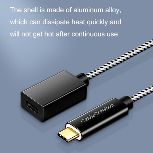 CC0316 1m Type-C / USB-C Câble d'extension mâle à femelle Câble de chargement de téléphone d'ordinateur (Noir) SH803A245-013