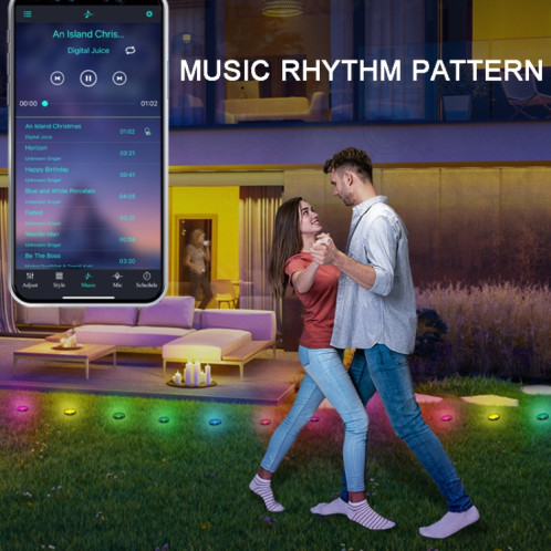 SKS-JZ-13 DC 12V 10m 15 LEDs Bluetooth RGB Lawn Light String Étanche LED Enterré Lumières UK Plug SH4003934-010