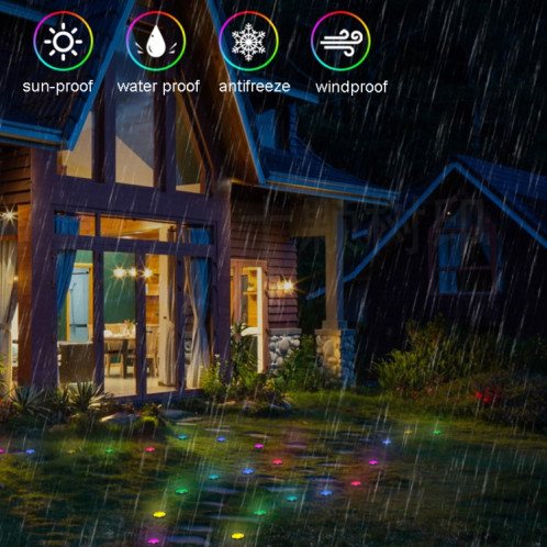SKS-JZ-13 DC 12V 10m 15 LEDs Bluetooth RGB Lawn Light String Étanche LED Enterré Lumières UK Plug SH4003934-010