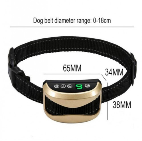 Collier anti-aboiement pour chien étanche rechargeable par USB avec vibration et bip (or) SH801A586-07
