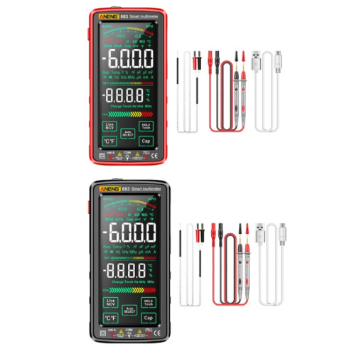 Multimètre rechargeable à plage automatique à écran tactile intelligent ANENG 683 (rouge) SA801A1886-011