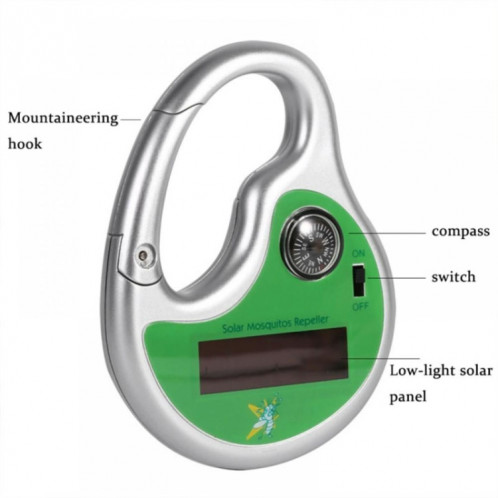 Répulsif anti-moustiques ultrasonique d'extérieur, Portable, charge solaire, pilote de moustiques et d'insectes SH64881170-07