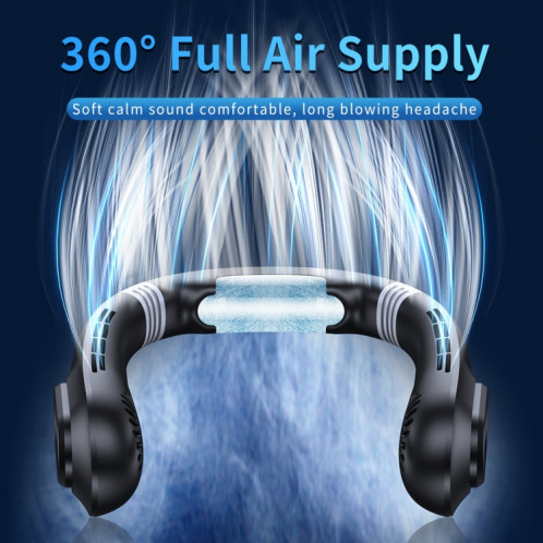 J18 Ventilateur de refroidissement suspendu pour le cou Ventilateur portable à affichage numérique sans lame (blanc) SH001B1876-012