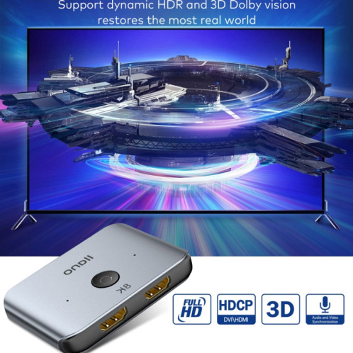 Llano LCTS502G Commutateur HDMI à conversion bidirectionnelle 2 en 1 sortie Version 2.1 Vidéo Ultra HD 8K SL65361247-016