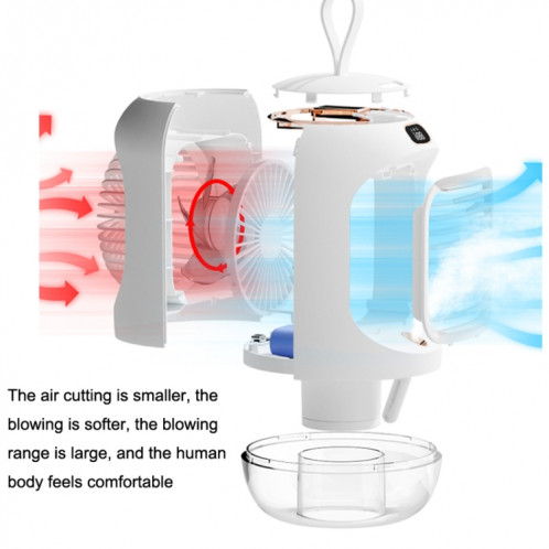 RD22 Ventilateur d'humidification rotatif Lumière chaude Atmosphère Lumière Tête secouante automatique avec refroidisseur d'air à affichage numérique (Rose) SH801B1874-010