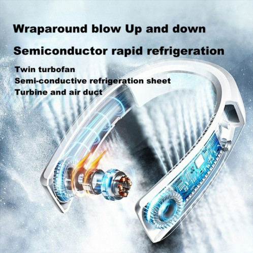 WT-F54 Vent de tous les côtés Ventilateur de cou suspendu de refroidissement à semi-conducteur à longue durée de vie de la batterie (bleu) SH001C1145-09