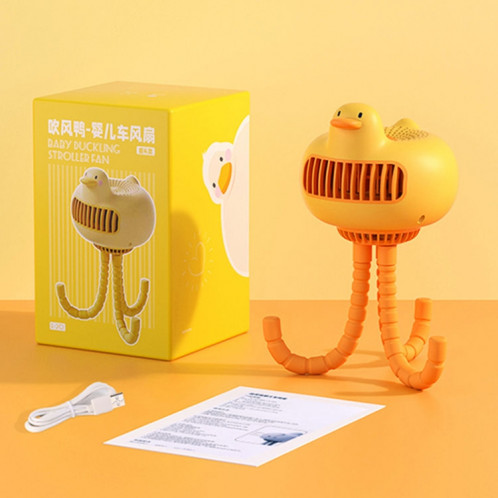 WT-E20 Poussette Ventilateur USB Muet Octopus Portable Volume d'air élevé Mini ventilateur, Style : Type de tête secouée (jaune) SH7602839-010