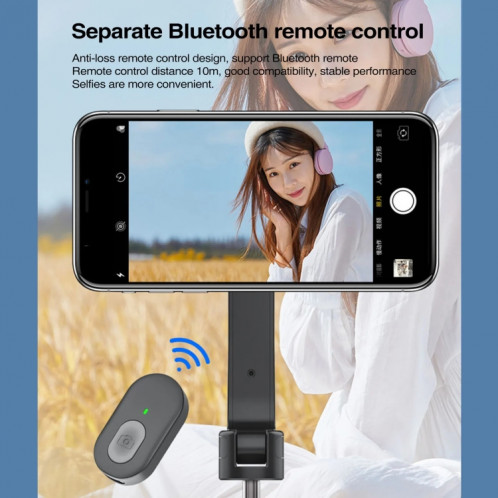 Trépied magnétique pour perche à selfie, tige stabilisatrice portative avec télécommande (blanc) SH901A217-011
