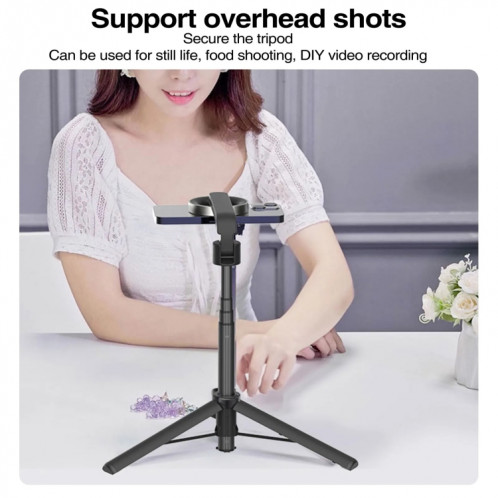 Trépied magnétique pour perche à selfie, tige stabilisatrice portative avec télécommande (blanc) SH901A217-011
