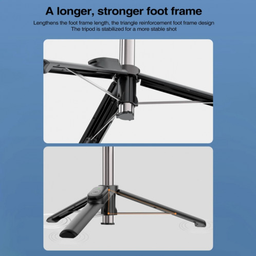 Trépied magnétique pour perche à selfie, tige stabilisatrice portative avec télécommande (blanc) SH901A217-011
