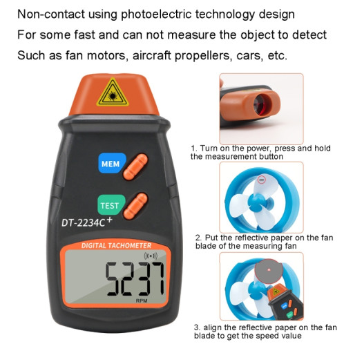 DT2234C + Tachymètre laser à engrenage de moteur portable portable SH65921507-011