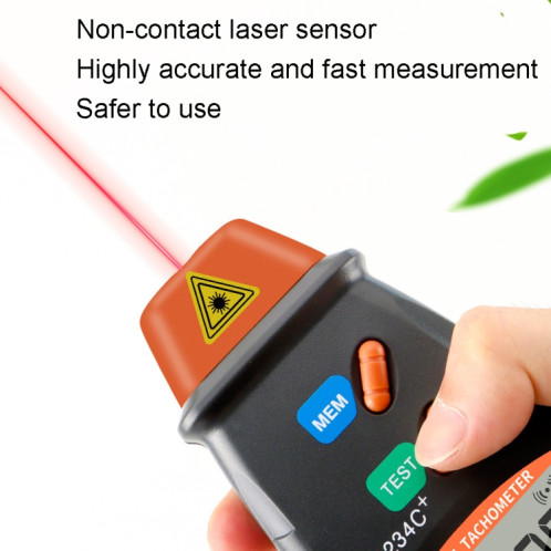 DT2234C + Tachymètre laser à engrenage de moteur portable portable SH65921507-011