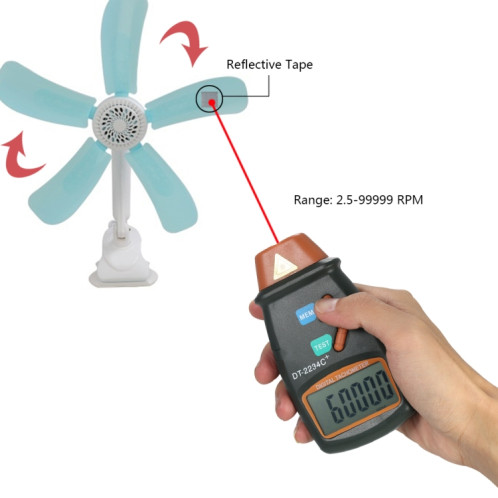 DT2234C + Tachymètre laser à engrenage de moteur portable portable SH65921507-011
