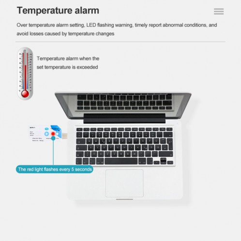 Temp012 Température Bluetooth APP Connect Entrepôt médical Transport de la chaîne du froid Enregistreur de données USB SH97011700-09
