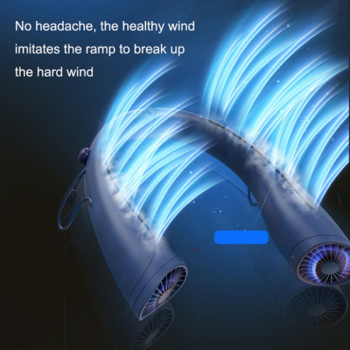U-23 Ultra-longue durée de vie de la batterie USB Bluetooth suspendu ventilateur de cou (bleu) SH401B912-011