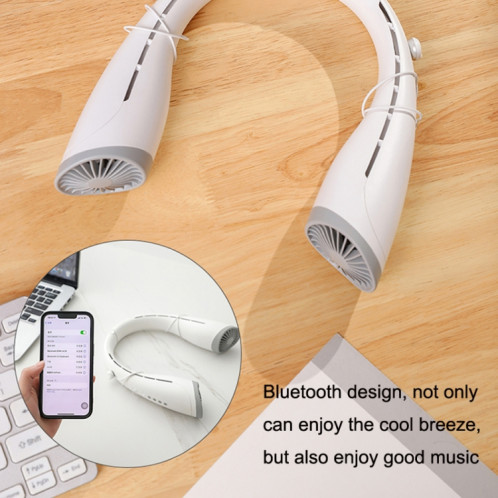 U-23 Ultra-longue durée de vie de la batterie USB Bluetooth suspendu ventilateur de cou (bleu) SH401B912-011