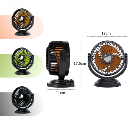 Ventilateur silencieux de voiture d'alimentation en air multi-angle rotatif F611 (allume-cigare 12 V) SH501B1343-09