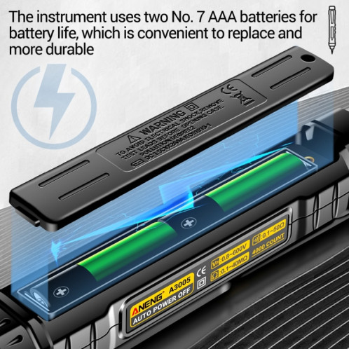 ANENG A3005 Compteur universel numérique anti-brûlure intelligent de 40 mégohms de haute précision (standard) SA101A1880-012