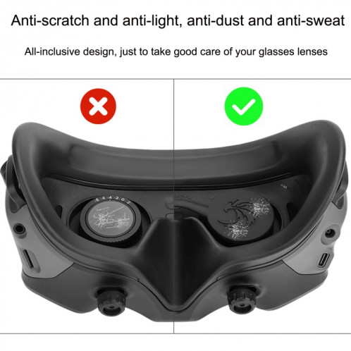 Pour DJI Goggles 2 Sunnylife AT-BHT565 Housse de protection anti-poussière pour lunettes VR Housse en silicone (noir) SS601A416-09