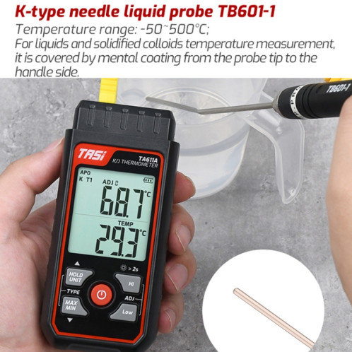TASI TB601-1 Sonde Liquide Sonde de Type K Utilisation Avec Thermomètre ST07011649-07