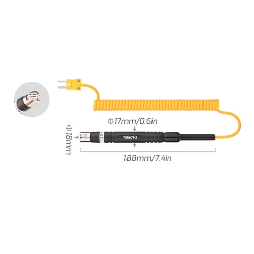 TASI TB601-2 Sonde de surface Sonde de type K Utilisation avec thermomètre ST07021705-07