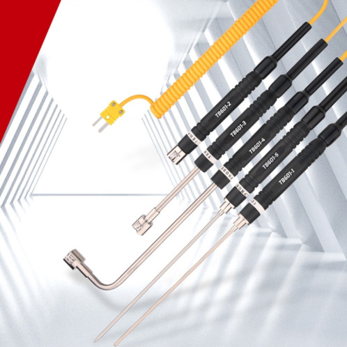 TASI TB601-5 Sonde liquide à aiguille pointue Sonde de type K Utilisation avec thermomètre ST07051894-07