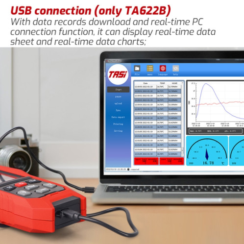 TASI TA622B USB ordinateur connexion température humidité mètre numérique point de rosée thermomètre ST15021674-011