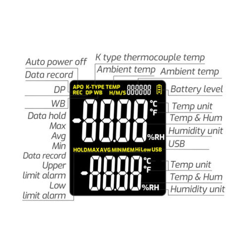 TASI TA622A Température Humidité Compteur Numérique Point De Rosée Thermomètre ST15011127-011