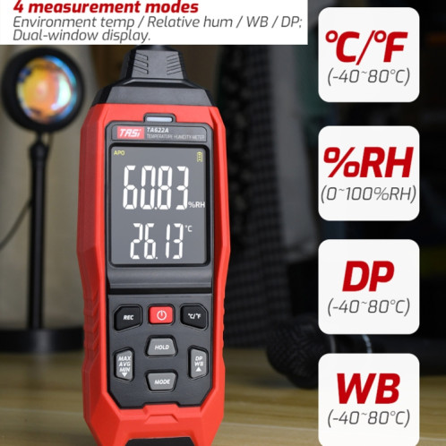 TASI TA622A Température Humidité Compteur Numérique Point De Rosée Thermomètre ST15011127-011