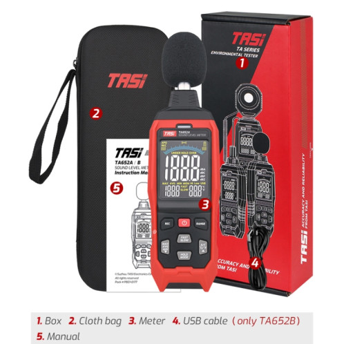 TASI TA652A Dispositif de volume de détection de testeur de bruit domestique ST3301184-011