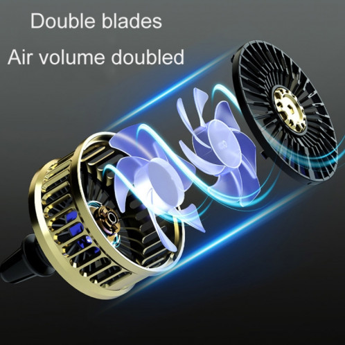 F210 Base de sortie d'air de voiture à double moteur Ventilateur USB à double usage (argent) SH601B875-011