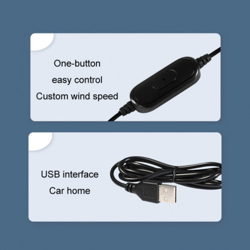 F210 Base de sortie d'air de voiture à double moteur Ventilateur USB à double usage (or) SH601C789-011