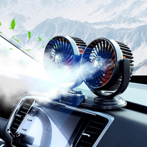 F621 Tourne-disque rotatif pour voiture Ventilateur à double tête silencieux pour voiture, modèle : allume-cigare 24 V SH00031512-012