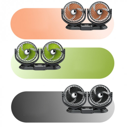 F621 Tourne-disque rotatif pour voiture Ventilateur silencieux à double tête pour voiture, modèle : USB SH00011676-012