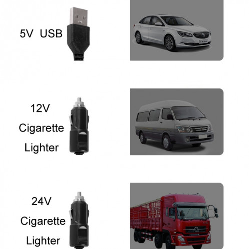 F621 Tourne-disque rotatif pour voiture Ventilateur silencieux à double tête pour voiture, modèle : USB SH00011676-012