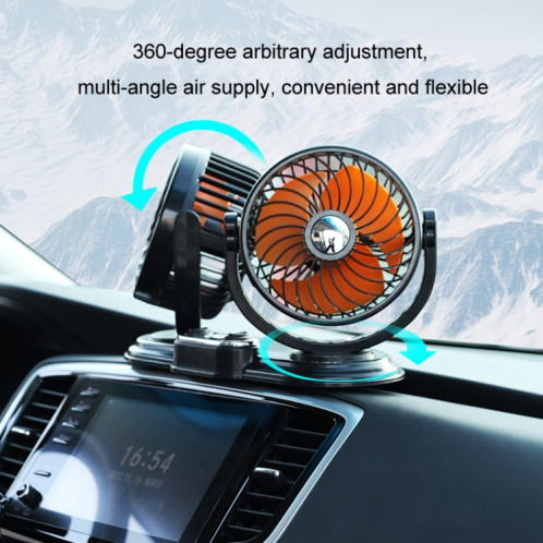 F621 Tourne-disque rotatif pour voiture Ventilateur silencieux à double tête pour voiture, modèle : USB SH00011676-012