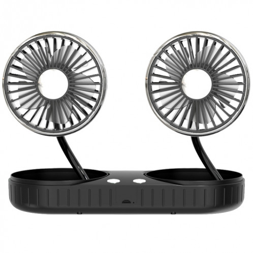 Ventilateur de voiture USB à batterie au lithium intégrée à tuyau double F304, couleur: noir argent SH1202946-010