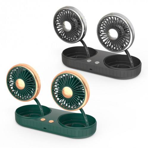 Ventilateur de voiture USB à batterie au lithium intégrée à tuyau double F304, couleur: or vert SH12011742-010