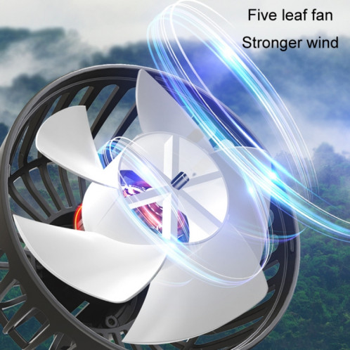 F4206 Ventilateur USB de voiture à double tête à ventouse (noir) SH601A1320-010