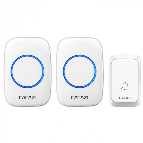 CACAZI A06-DC Sonnette étanche sans fil 1 à 2 piles Smart Home (Blanc) SC701A787-012