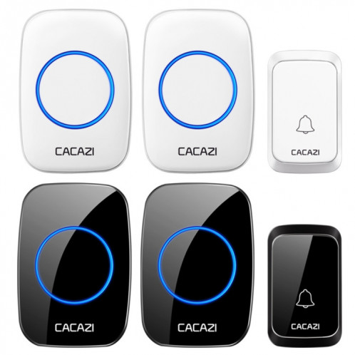 CACAZI A06-DC Sonnette étanche sans fil 1 à 2 piles Smart Home (Blanc) SC701A787-012
