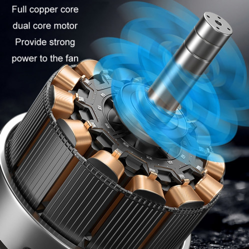 F6207 Ventilateur à double tête USB à fermeture éclair pour siège arrière de voiture, modèle : allume-cigare avec USB SH190225-012