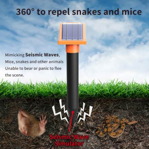 SJZ057 extérieur IP66 étanche solaire ultrasonique rat répulsif verger ultrasonique animal répulsif (orange) SH901A1980-015