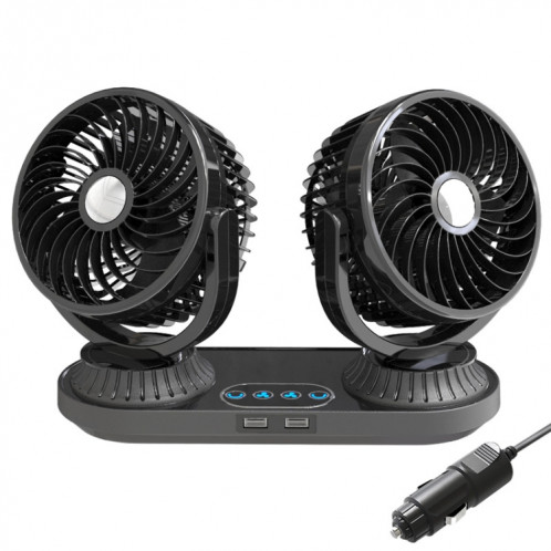 F623U 12V / 24V Ventilateur à double tête rotative à tête oscillante électrique pour véhicule (Deluxe) SH3101693-011