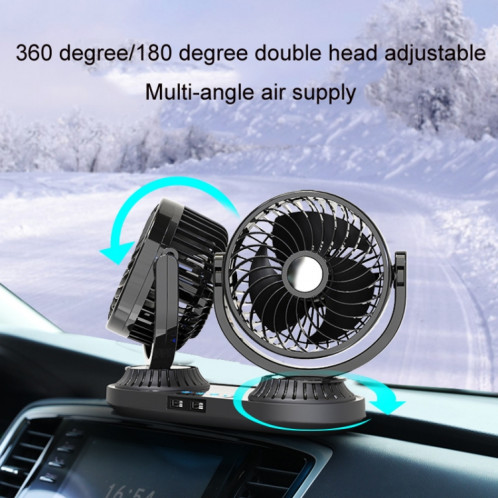 F623U 12V / 24V Ventilateur à double tête rotative à tête oscillante électrique pour véhicule (Deluxe) SH3101693-011