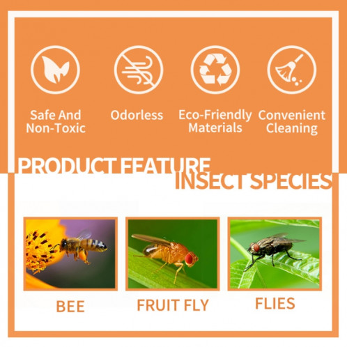 SJZ060 2 pièces/ensemble pièges à mouches des fruits en forme de citrouille piège à mouches des fruits piège à abeilles (orange) SH601B393-09
